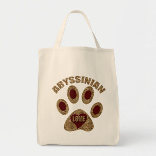 アビシニアン猫好きレッドシータープリント トートバッグ