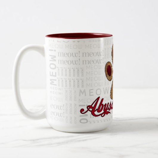 アビシニアン猫好き種特異的チーター ツートーンマグカップ (左)