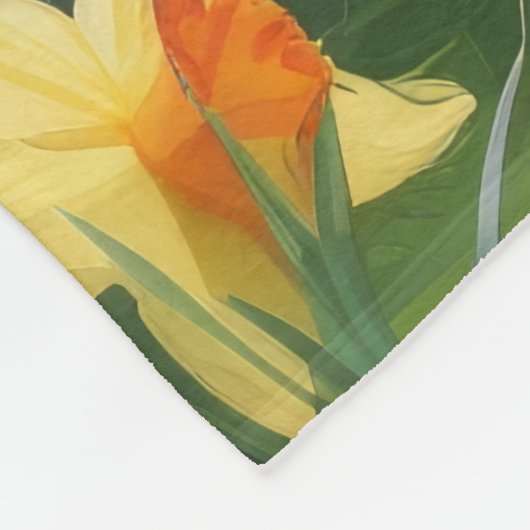 アビシニアン猫絵を描春の花 フリースブランケット (角)