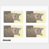 アビシニアン猫角型ステッカー 長方形シール (シート)