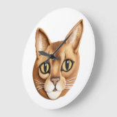 アビシニアン猫3D インスパイア ラージ壁時計 (傾斜)