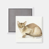 「アビシニアン猫」アートの再現磁石 マグネット (正面/裏面)