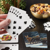 アビシニアン雪そりに乗るクリスマスデコール トランプ (インサイチュ)