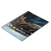 アビシニアン雪そりに乗るクリスマスデコール ノートブック (左側)