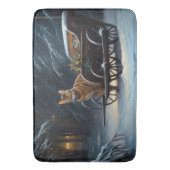 アビシニアン雪そりに乗るクリスマスデコール バスマット (正面縦)