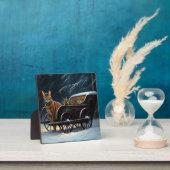 アビシニアン雪そりに乗るクリスマスデコール フォトプラーク (インサイチュ)