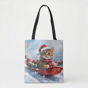 アビシニアン+キャット+ソリ+レティットスノークリスマス トートバッグ