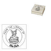 アビシニアン・キャット/図書館の本 ラバースタンプ (押印)