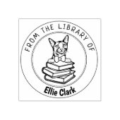 アビシニアン・キャット/図書館の本 ラバースタンプ (インプリント)
