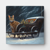 アビシニアン スノー スレイ ライド クリスマス デコレーション フォトプラーク (正面)