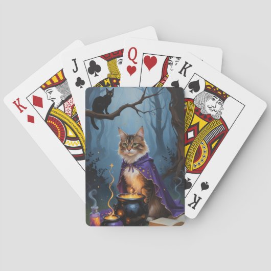 アビシニアン+ハロウィンの幻想的な絵画 トランプ (裏面)