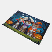 アビシニアン+ハロウィン+かぼちゃ+猫+パロディ ドアマット (アングル)