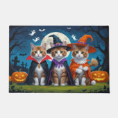 アビシニアン+ハロウィン+かぼちゃ+猫+パロディ ドアマット (正面)