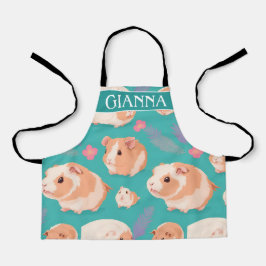 アビシニアン・モルモット・パステルカラフルパターン エプロン