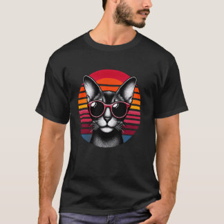 アビシニアン+レトロ+ヴィンテージ+サンセット+サングラス+70年代 Tシャツ
