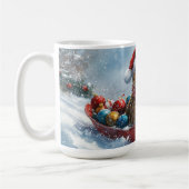 アビシニアン+猫のそりで雪を降らせて クリスマス コーヒーマグカップ (左)