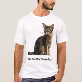 アビシニアン+猫+カスタムテキスト Tシャツ