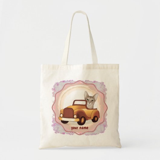 アビシニアン+猫+車の運転 トートバッグ (正面)
