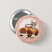アビシニアン+猫+運転+車 缶バッジ (正面&裏面)