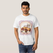 アビシニアン+猫+運転+車+Tシャツ Tシャツ (正面フル)