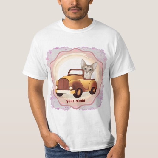 アビシニアン+猫+運転+車+Tシャツ Tシャツ (正面)