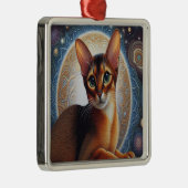 アビシ芸術的ニアン猫モダンアビシニアン猫 メタルオーナメント (右)