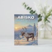 アビスコナショナルパークスウェーデン旅行でトナカイ ポストカード (スタンド正面)
