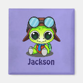 アビパーソナライズされたエーターハットのかわいいチビ(小さくかわいく書いた感じ)ウミガメ マグネット (正面)