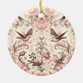 アビビクトリアンアリ：パステルピンクガーデン セラミックオーナメント (裏面)