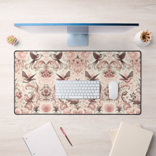 アビビクトリアンアリ：パステルピンクガーデン デスクマット (オフィス1)