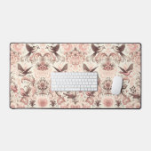 アビビクトリアンアリ：パステルピンクガーデン デスクマット (キーボード&マウス)