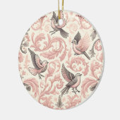 アビビクトリアンアリ:ピンクのパステルガーデン セラミックオーナメント (左)