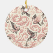 アビビクトリアンアリ:ピンクのパステルガーデン セラミックオーナメント (裏面)