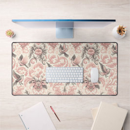 アビビクトリアンアリ：ピンクのパステルガーデン デスクマット