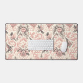 アビビクトリアンアリ：ピンクのパステルガーデン デスクマット (キーボード&マウス)