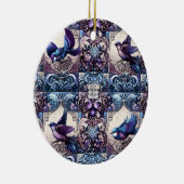 アビビクトリアンアリ:紫色のタイル園 セラミックオーナメント (右)