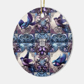 アビビクトリアンアリ:紫色のタイル園 セラミックオーナメント (左)