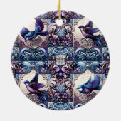 アビビクトリアンアリ:紫色のタイル園 セラミックオーナメント (裏面)