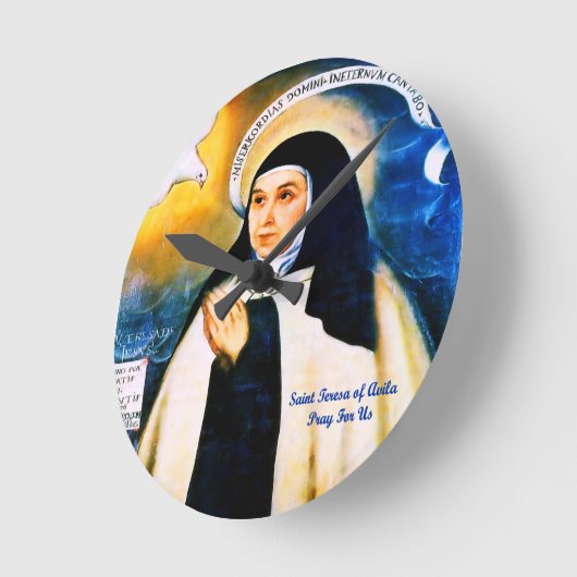 アビラの聖テレサ ラウンド壁時計 (傾斜)