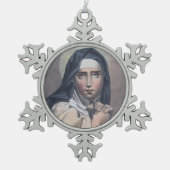 アビラの聖テレサ(M 008) スノーフレークピューターオーナメント (正面)