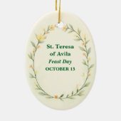 アビラカトリック信者の聖テレサ セラミックオーナメント (裏面)