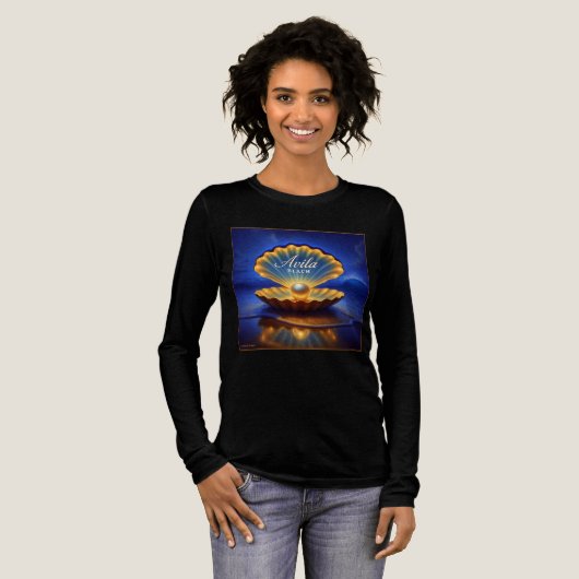 アビラビーチパールロングスリーブ トライブレンドTシャツ (正面全体)