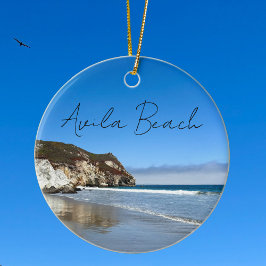 アビラビーチ カリフォルニア 海の写真 クリスマス セラミックオーナメント