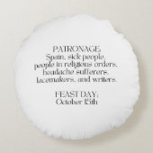 アビララウンドピローの聖テレサ ラウンドクッション (裏面)