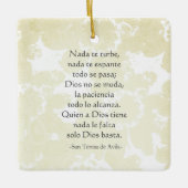 アビラ英語の「ナダ・テ・トゥルベ」セントテレサスペインの/ セラミックオーナメント (正面)