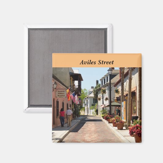 アビレス通りセントオーガスティン(フロリダ州) マグネット (正面/裏面)