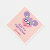 アビーカダビー |フラワー顔 |ハッピーバースデー スタンダードランチョンナプキン (角)