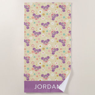 アビーカダビー  フラワー顔  名前の追加 ビーチタオル