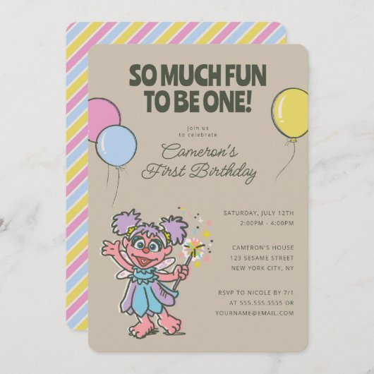 アビーカダビー | 1つのおもしろいになるには非常に多くの誕生日 招待状 (正面/裏面)