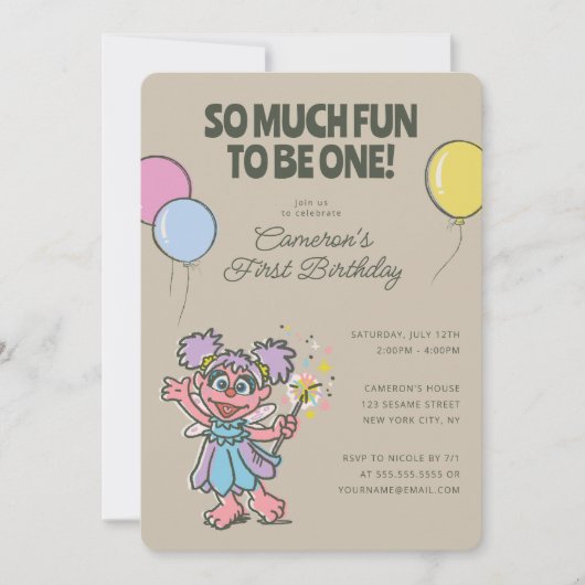 アビーカダビー | 1つのおもしろいになるには非常に多くの誕生日 招待状 (正面)